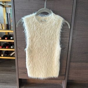 Cream Sleeveless Fuzzy Top (Zara size S)